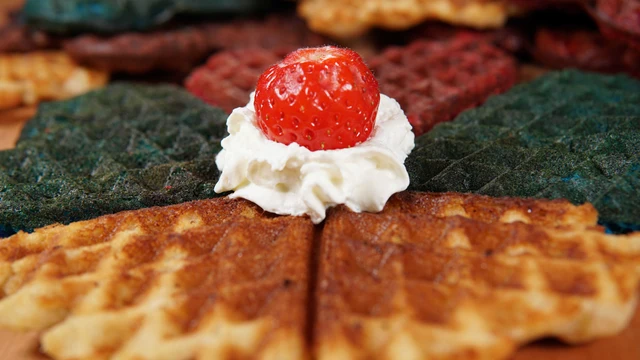 beatuiful waffle with strawberry